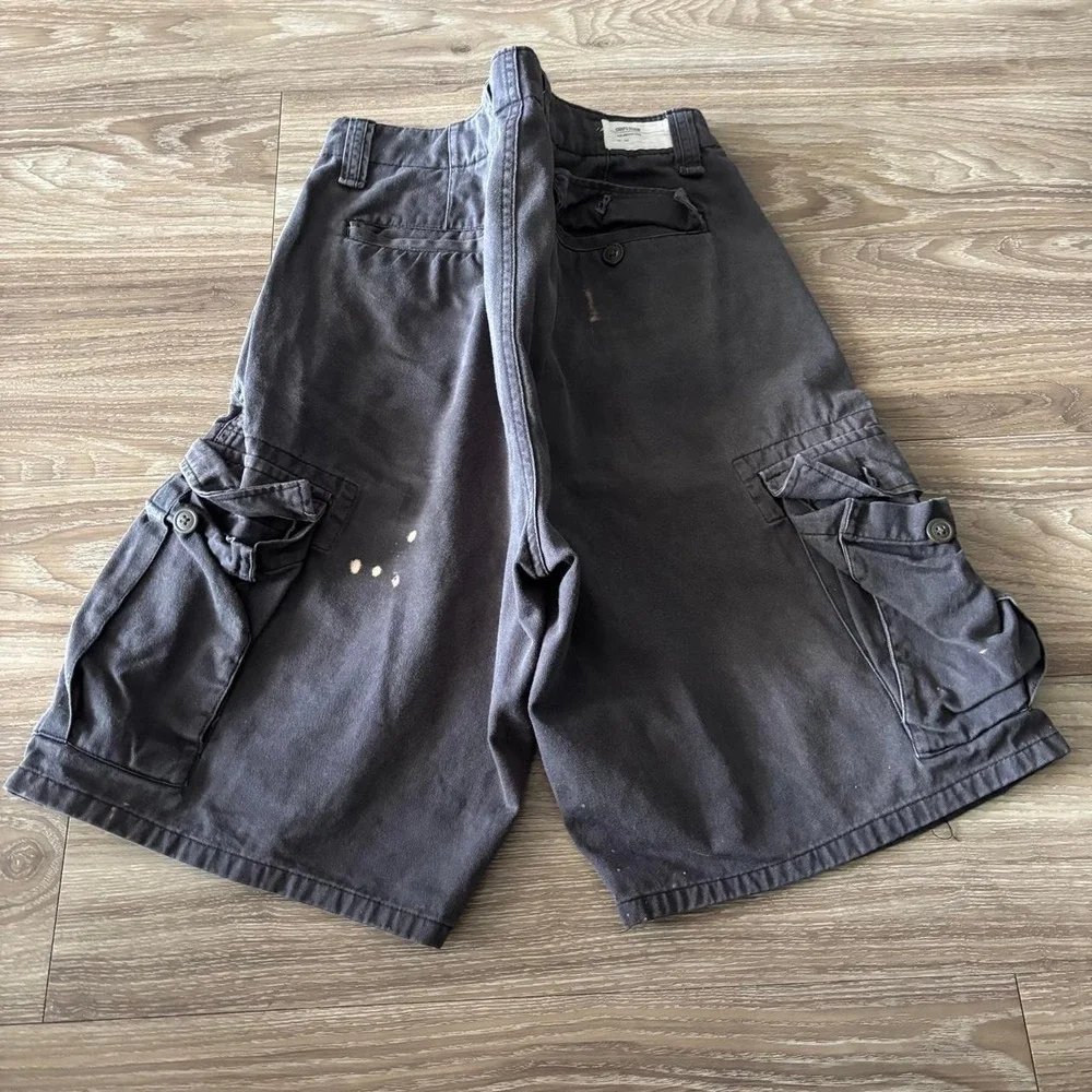 Vintage Y2K/2000s Baggy Faded Grey Skater Style Cargo Shorts! Size 34